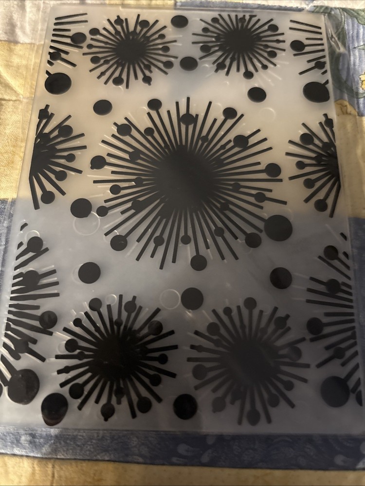 Plastic Embossing Folder. Sunburst Or Fireworks. For Cardmaking. Background. NIP