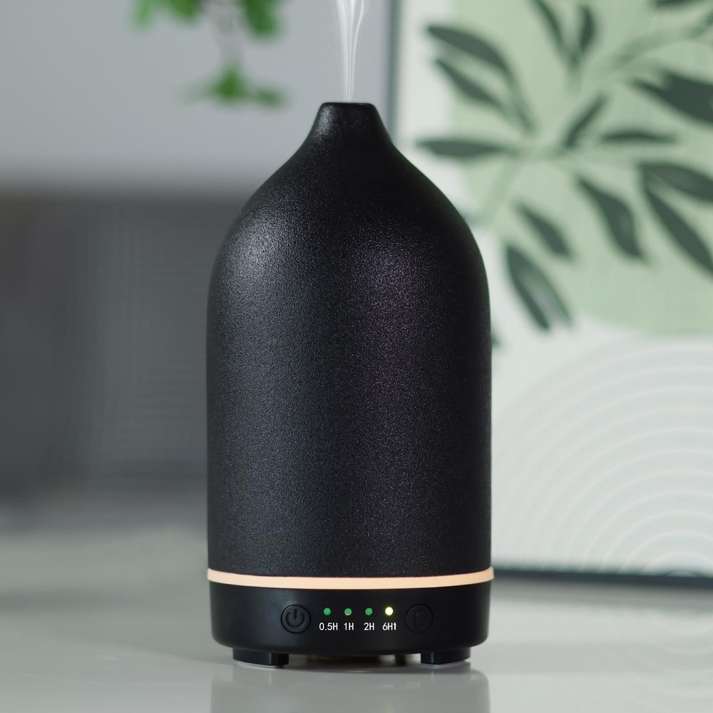 Essential Oil Diffuser Ceramic -Aromatherapy 150ml, Black