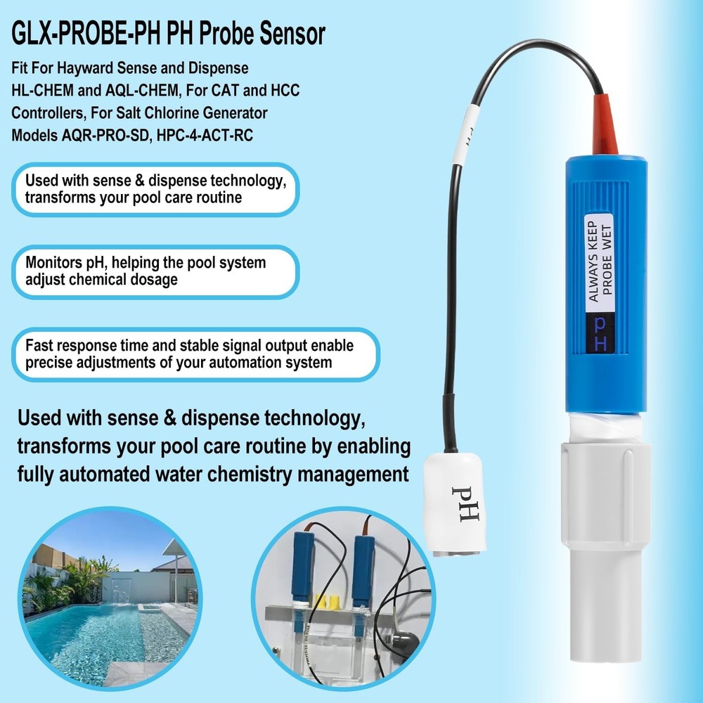 GLX-PROBE-PH Replacement PH Probe Sensor For Hayward Sense and Dispense