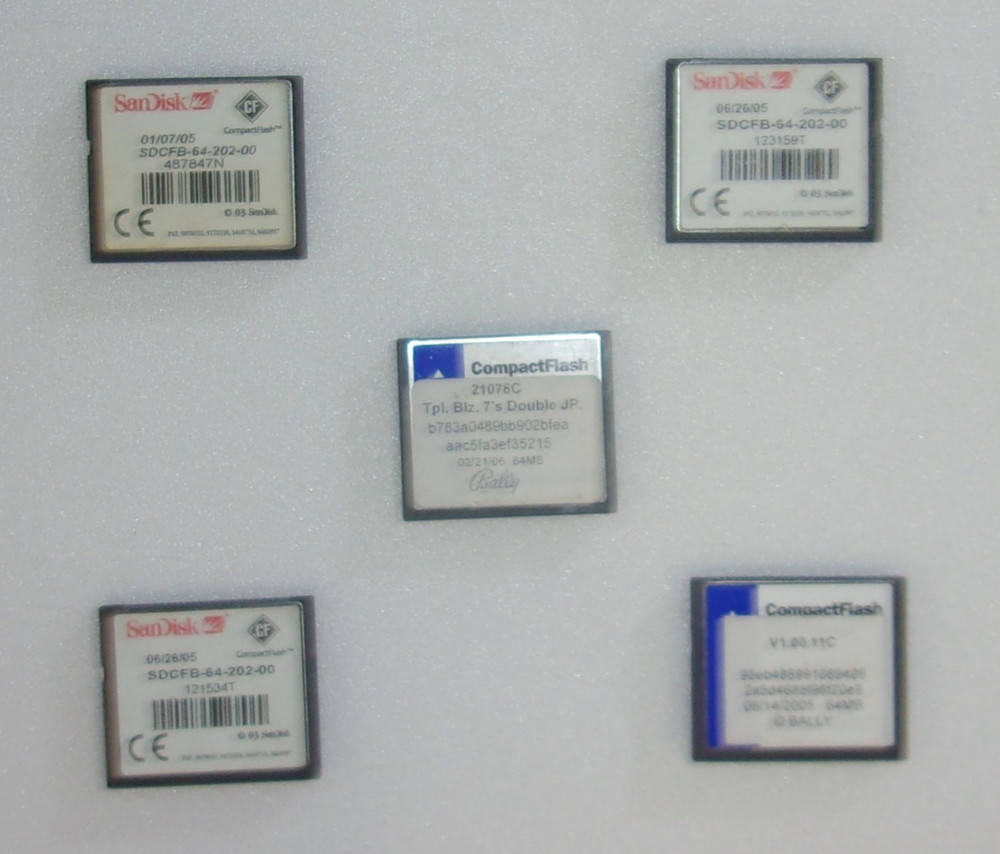 64 MB CF CARD (PACK OF 5 CARDS) (RANDOM SOFTWARE SYSTEM PULLS) - FREE SHIPPING