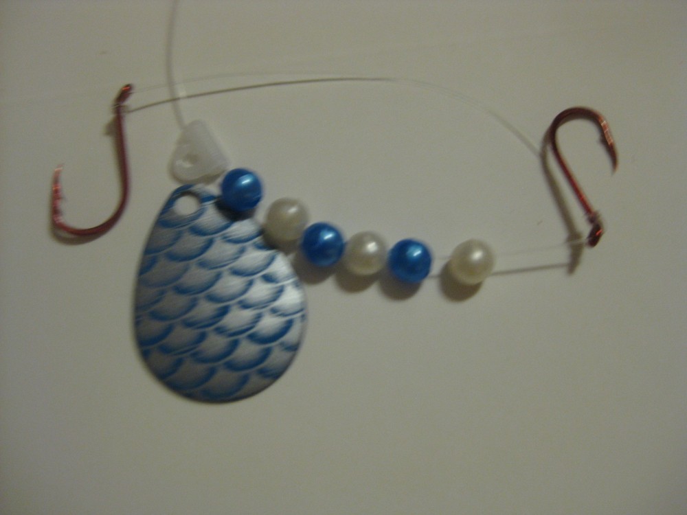 Walleye 2 Hook Spinner Rigs Crawler Harness (Blue Scale)