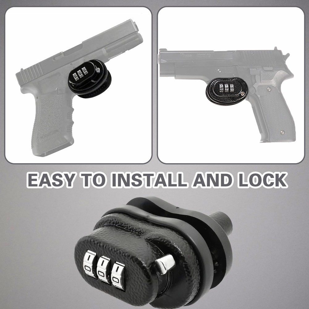 Gun Trigger Lock Set 3 PCS Combination Guard for Black