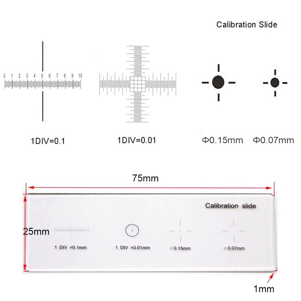 Microscope Stage Calibration Micrometer Slide USB Camera 0.01mm measuring ruler