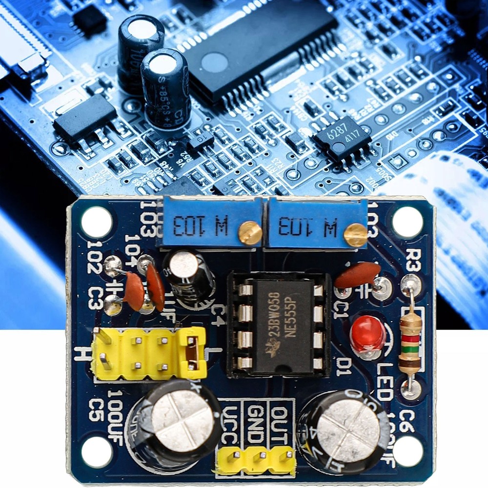NE555 Pulse Frequency Generator Module with LED Indication and Compact Design