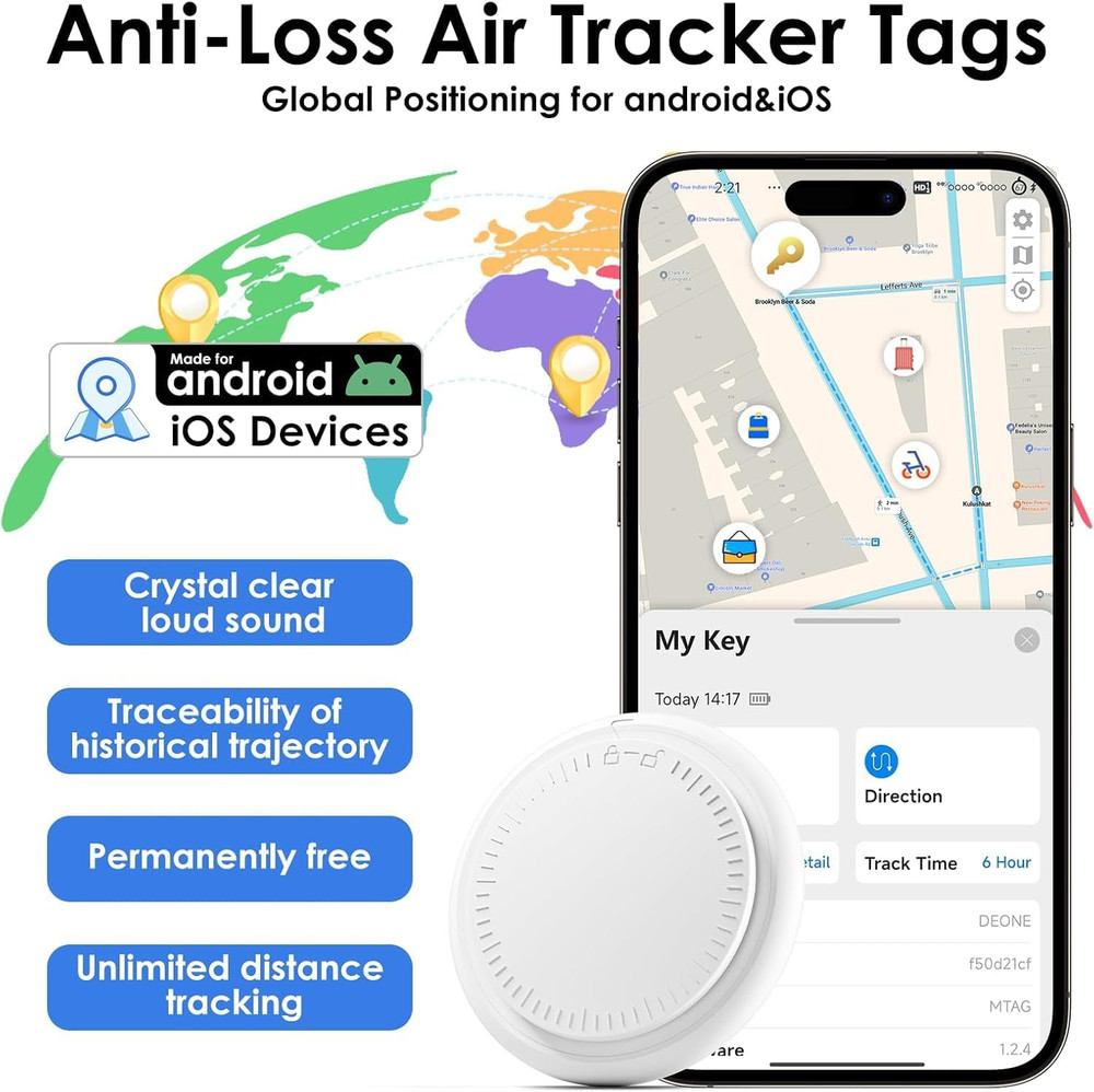 4 Pack Android Tracker Tags Bluetooth Both Ios Smart Waterproof Keyrings Phones