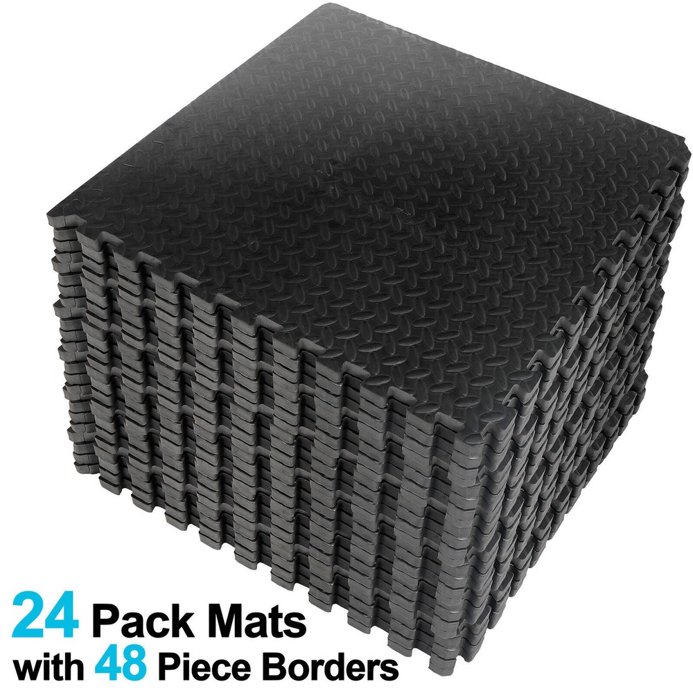 48pcs Puzzle Exercise Mat with EVA Foam Interlocking Tiles for Exercise Gym