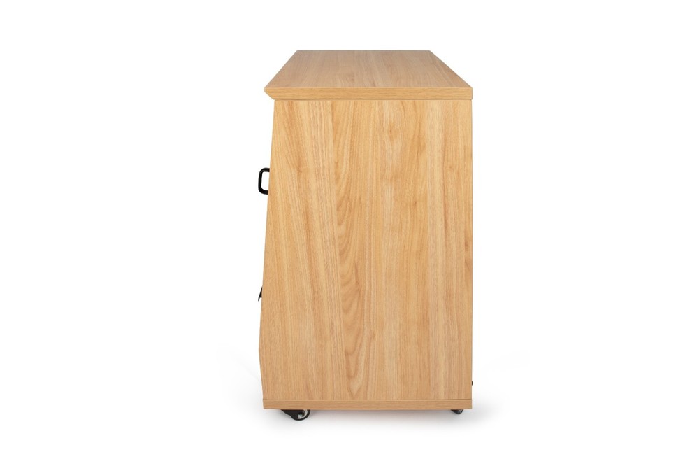 Gator Elite Series 12U Angled Studio Rack with Locking Casters - Maple Finish