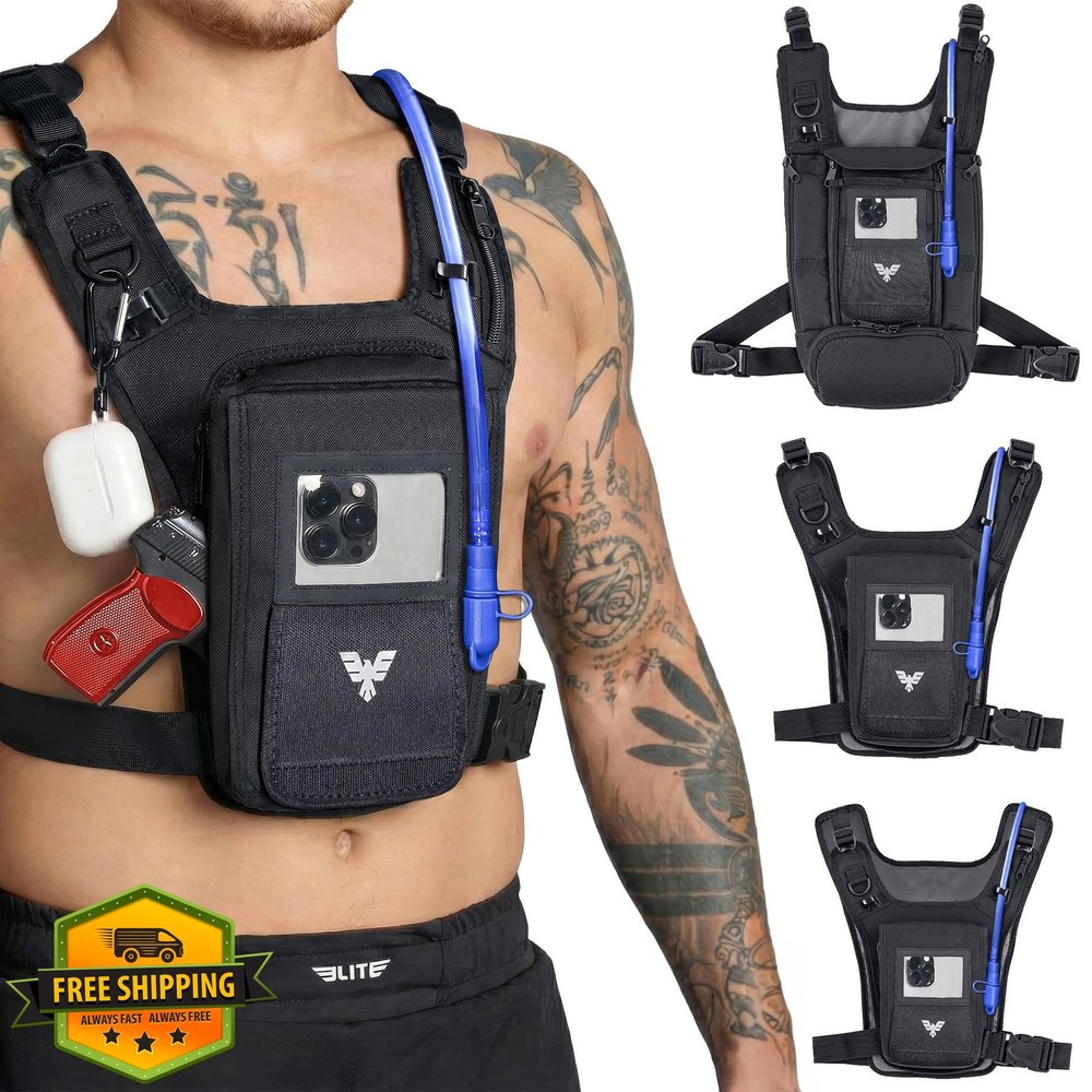Elite Hydra Running Chest Pack w/ Holster Phone Camera