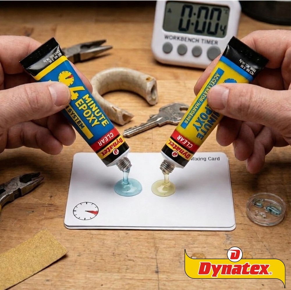 Dynatex 4 Min Clear Epoxy 2 oz - 60 Min Work Clear Bond (5-Pack)