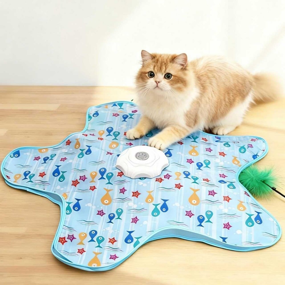 Touch-Activated Cat Toy: 3 Modes, Random Motion, Hidden Feather & Squeak