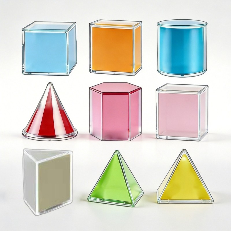 8Pcs Plastic Geometric Shape Models For Kids Learning And Spatial Thinking