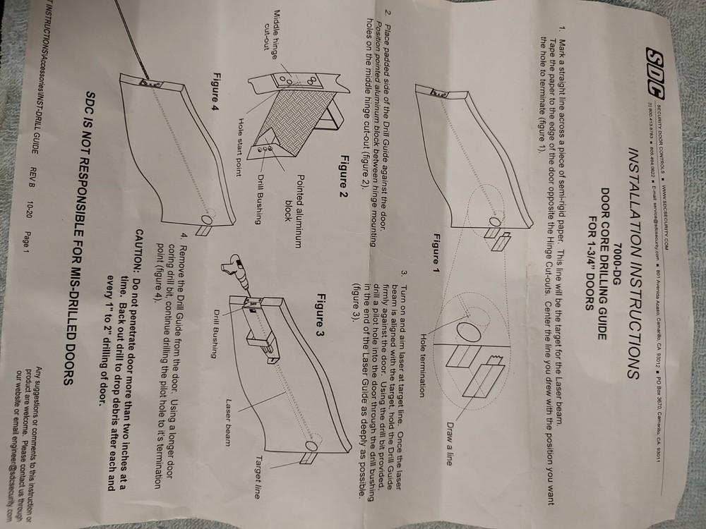 SDS Laser guided raceway drill fixture