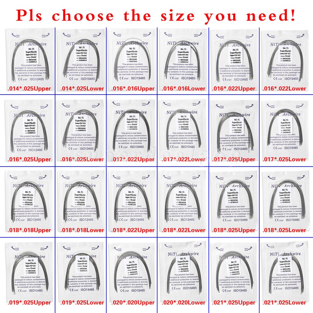 Dental Arch Wire Super Elastic NiTi / Stainless Steel Round / Rectangular