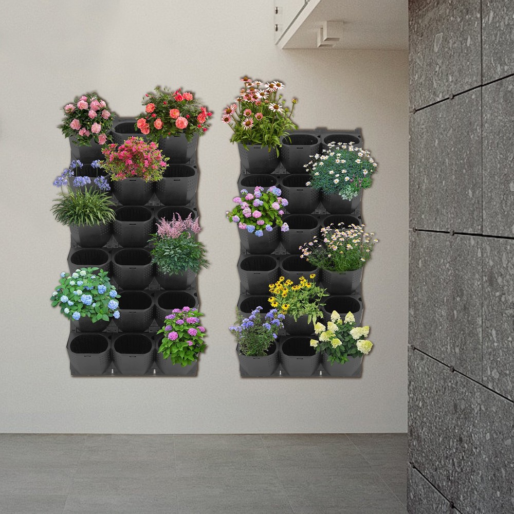 36-Pot Wall-Mounted Planter Set Vertical Garden Planter with Irrigation System