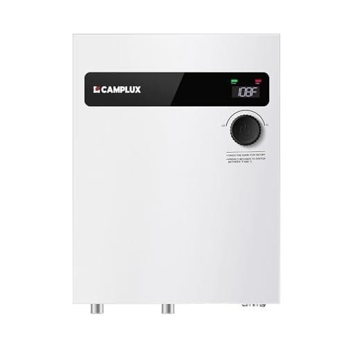 Camplux 18kW Tankless Water Heater 240V Whole House On Demand LED White