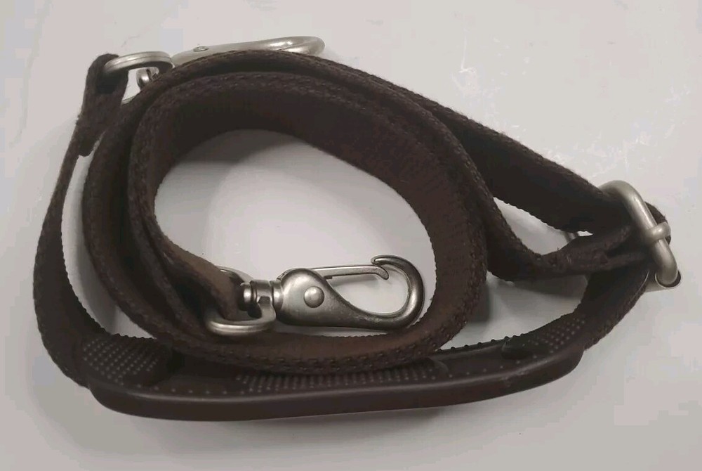Strap Only 27" Adjustable Brown Canvas 1.5" Wide Heavy Duty Clips