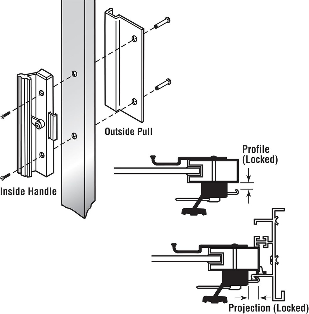 Quick Installation Sliding Glass Door Handle