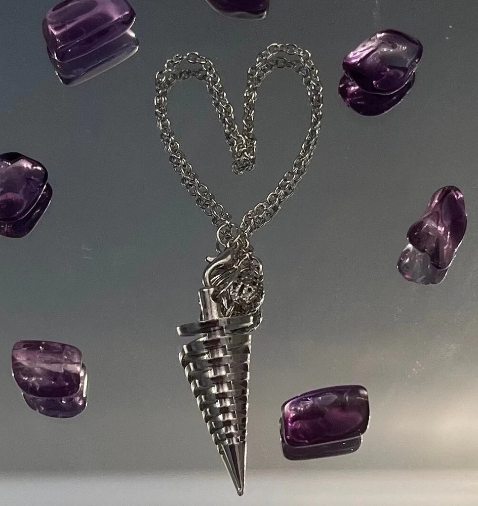 Blessed Silver Spiral Pendulum | Silver Vortex Pendulum For Divination