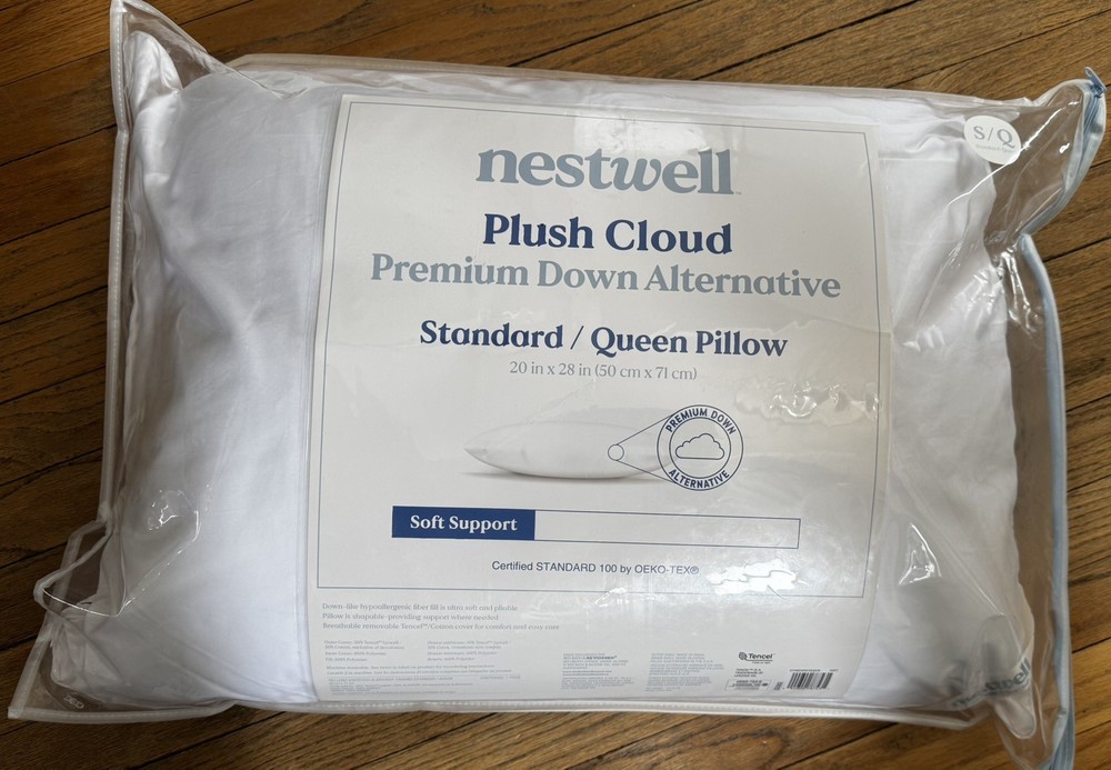 NESTWELL PLUSH CLOUD Soft support Premium Down Alternative Pillow Standard/Queen