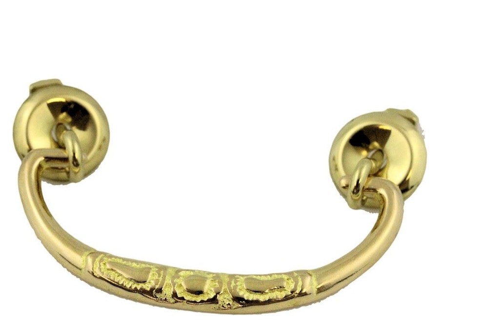 3" Sand-Cast Victorian Recreation Ornate Bail Pull Solid Brass