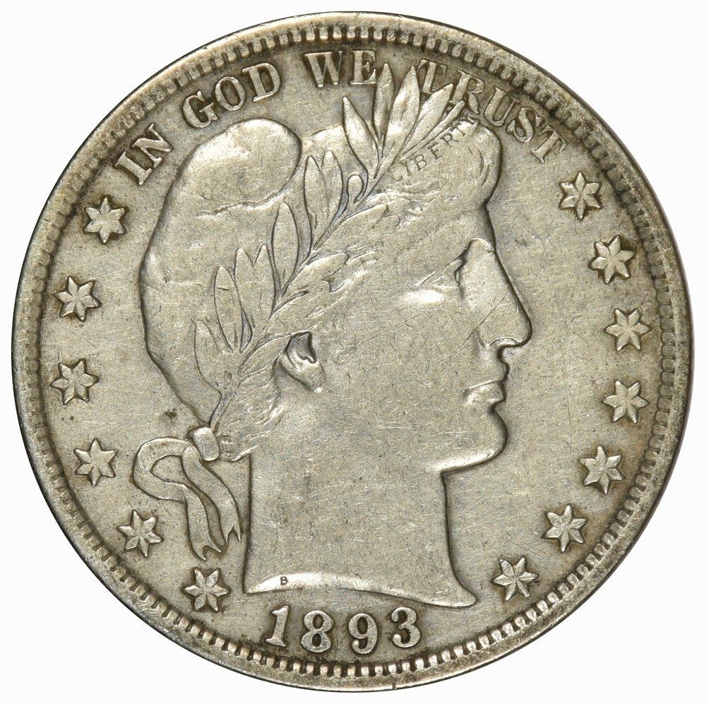 1893 BARBER HALF DOLLAR ~ NICE VF/XF