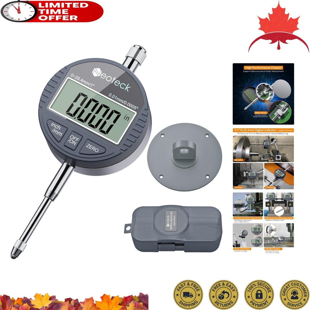 High Precision Accurate Digital Dial Indicator - Versatile - Switchable Ports