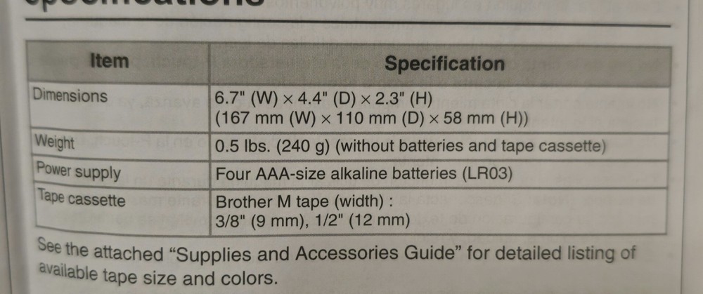 Brother P-Touch PT-70 Handheld Label Maker OPEN BOX With Instructions