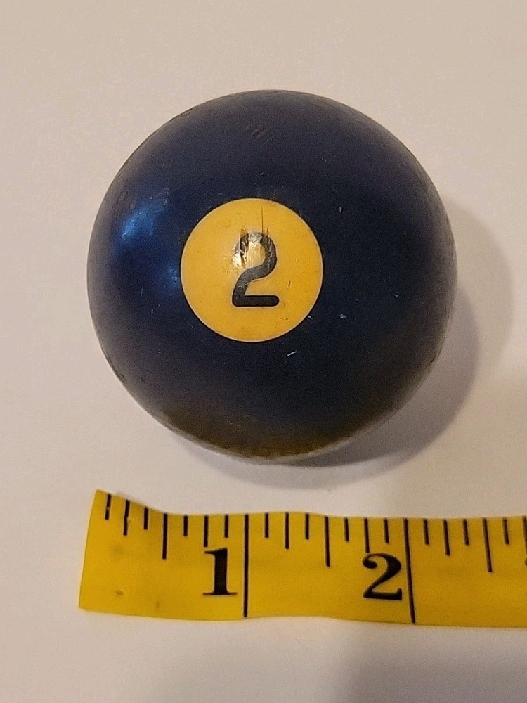 Vintage No. 2 Solid Blue Pool Ball Billiard 2" Replacement (F)