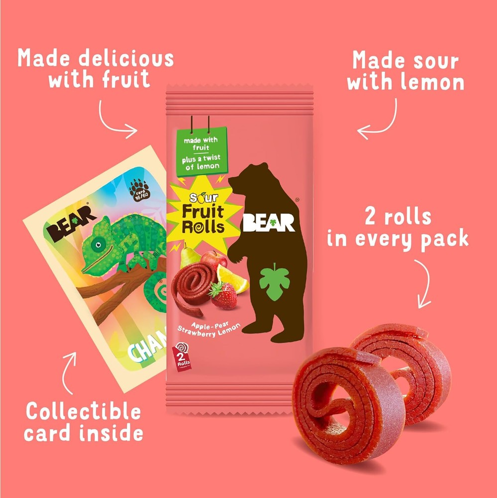 Bear Yoyos Real Fruit Rolls 5 Flavor Varitey Sampler 10 Pack
