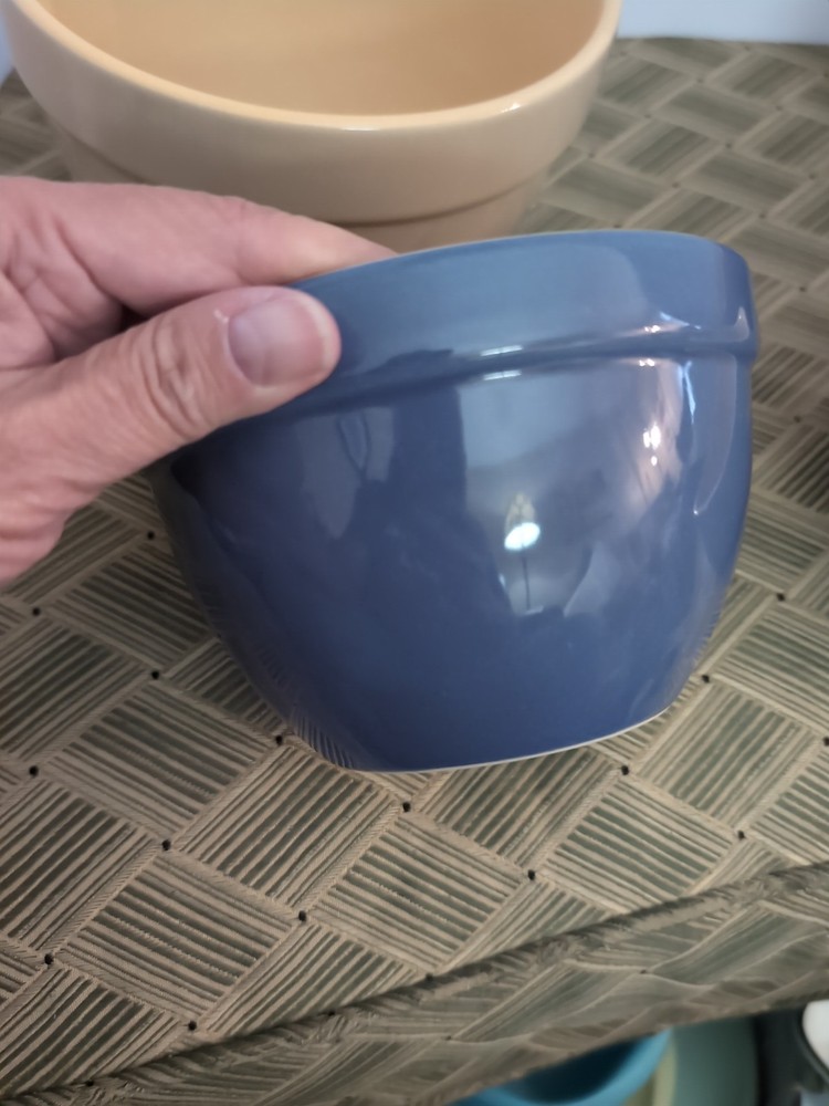 (4) Stackable Stoneware Mixing Bowls