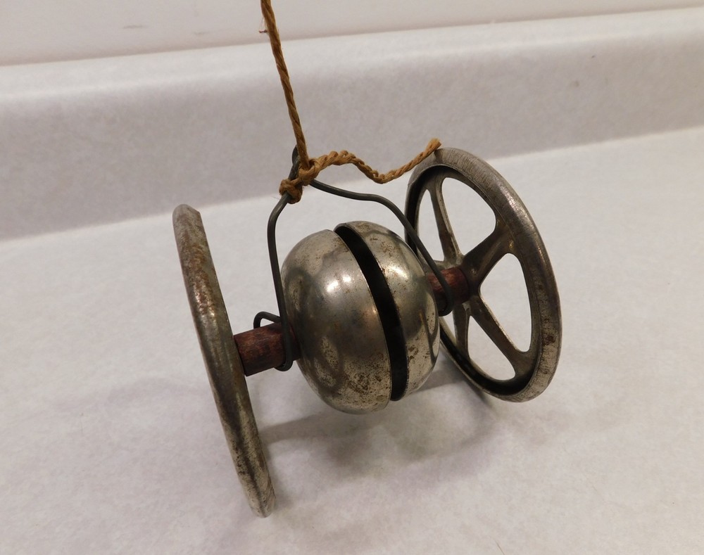 Vintage Steel Pull Toy, Wheels, Bell Ringing