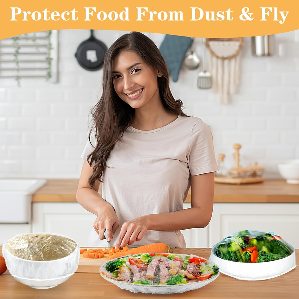 200 Pcs Bowl Covers for Bread Proofing, Plastic Shower Caps for Sourdough Bread,