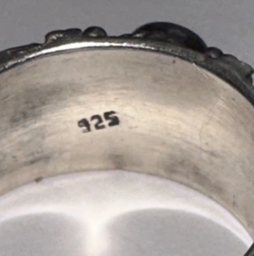 Vintage 925 Sterling Silver Oval Blue Stone Ring