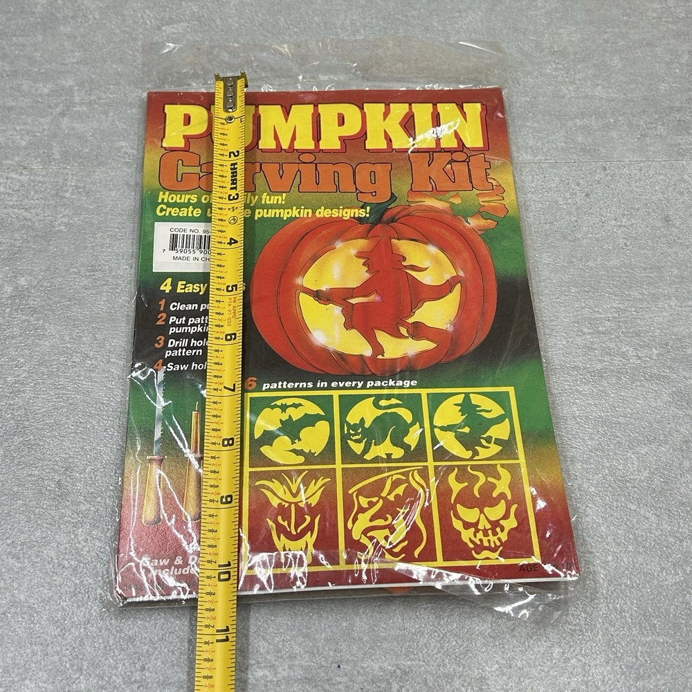 Pumpkin Carving Kit 6 Patterns Pattern with Saw Drill Halloween Fun