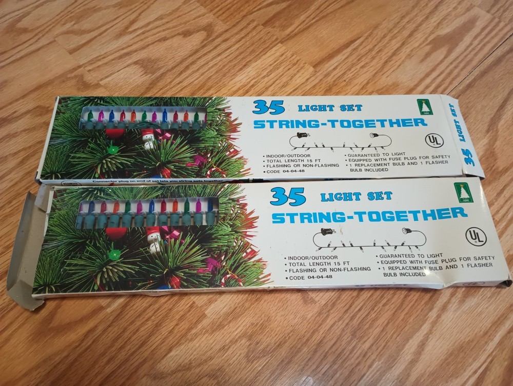 NOS Vintage Kmart 35 Light Set. 2 Sets. Working.