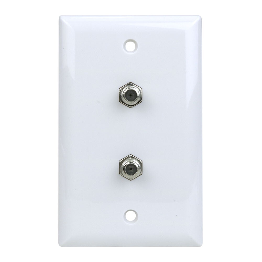Construct Pro Wall Plate with Dual F-81 Connectors (White)