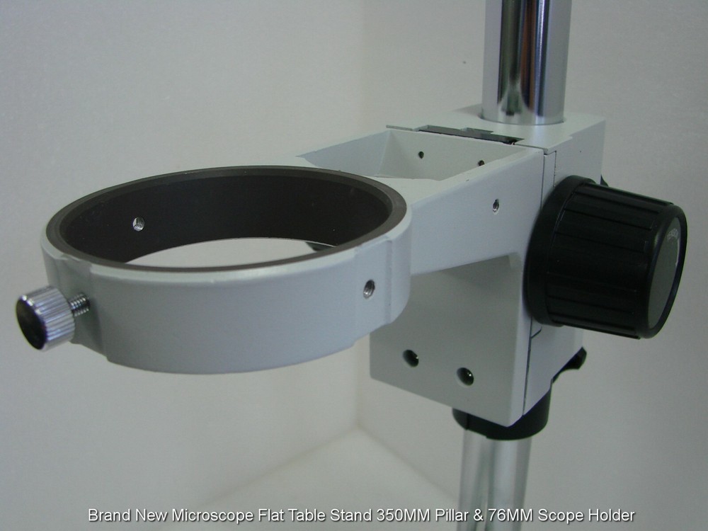 Brand New Microscope Flat Table Stand 350MM Pillar & 76MM Scope Holder