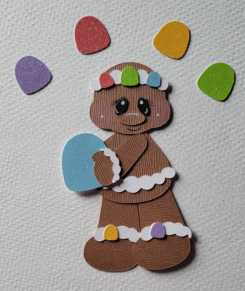 Gingerbread Man Left Facing. Scrapbook, Card Making Paper Piecing