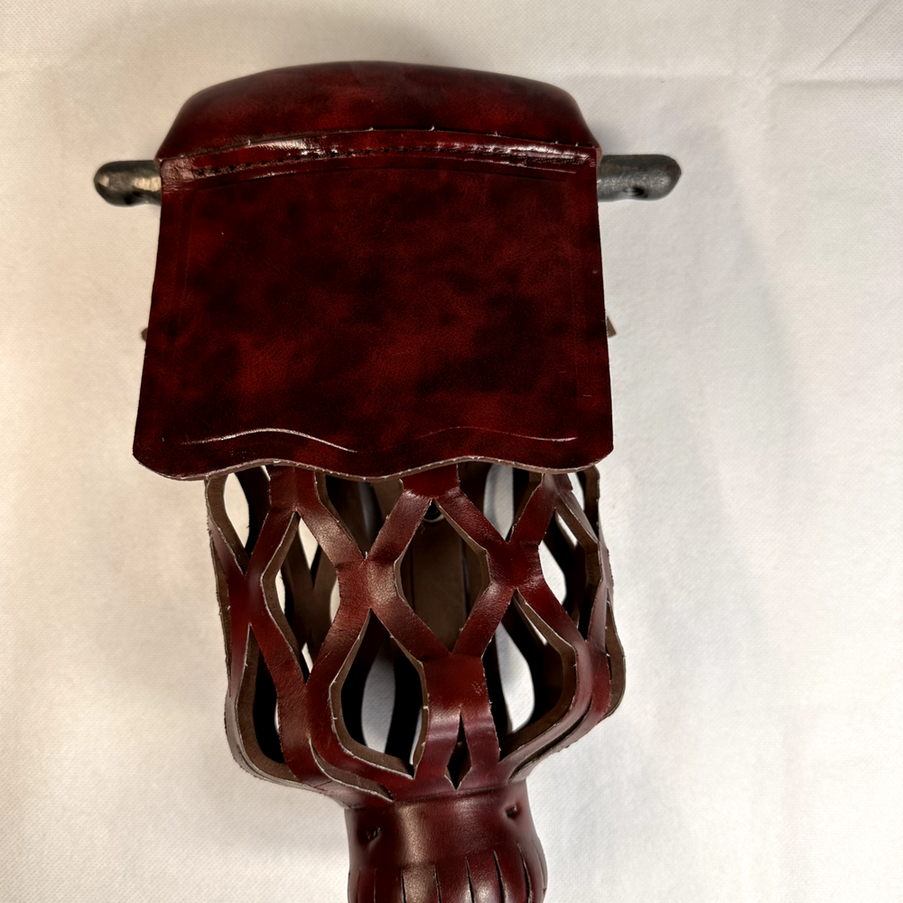 Burgundy Leather Sheild Pocket Pool Table Replacement Pocket Drop Bag