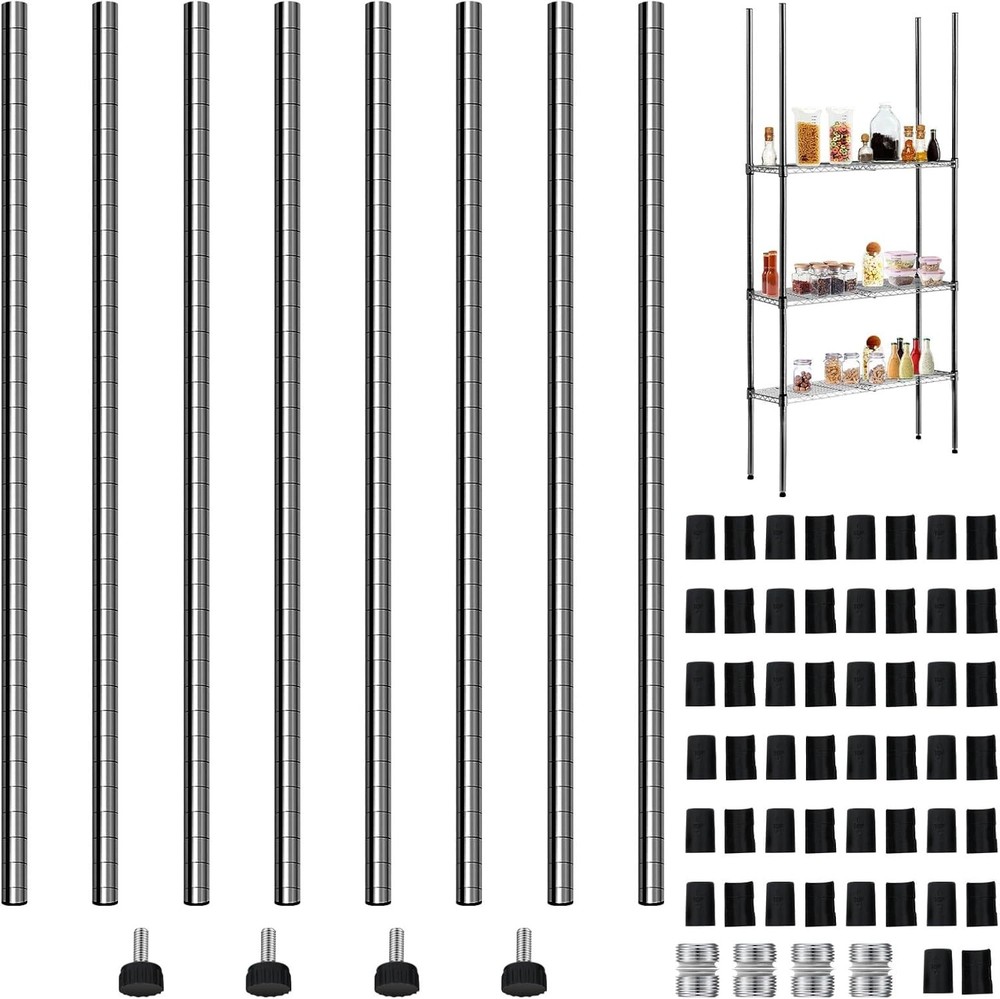 Commercial Chrome Wire Shelving Poles Heavy Duty Rack Posts