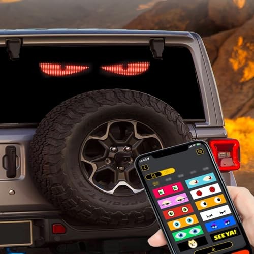 14.72x3.6in Programmable Devil Eyes LED Screen for Car Windshield 14.72x3.6 in