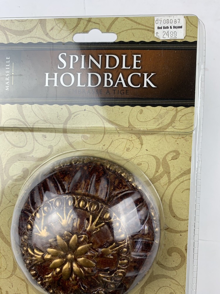 Cambria Marseille Spindle Holdback Set Curtains Tiebacks Bronze Hardware 2 pack