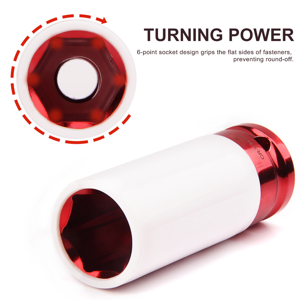 1/2" Drive Wheel Protector Impact Socket, Extra Thin Wall, Rim Protect Sleeves