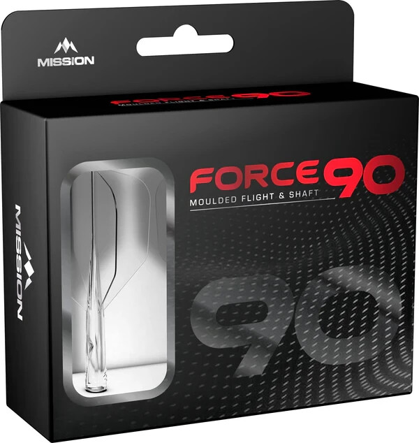 CLEAR MEDIUM NO6 MISSION FORCE 90 1 PIECE MOLDED SHAFT & FLIGHT SYSTEM