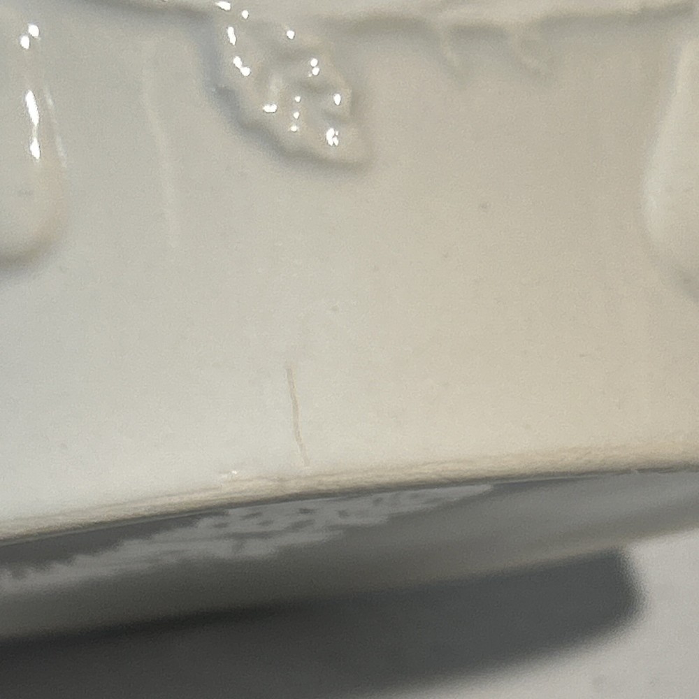 Lillian Vernon Round White Pear Butter Dish