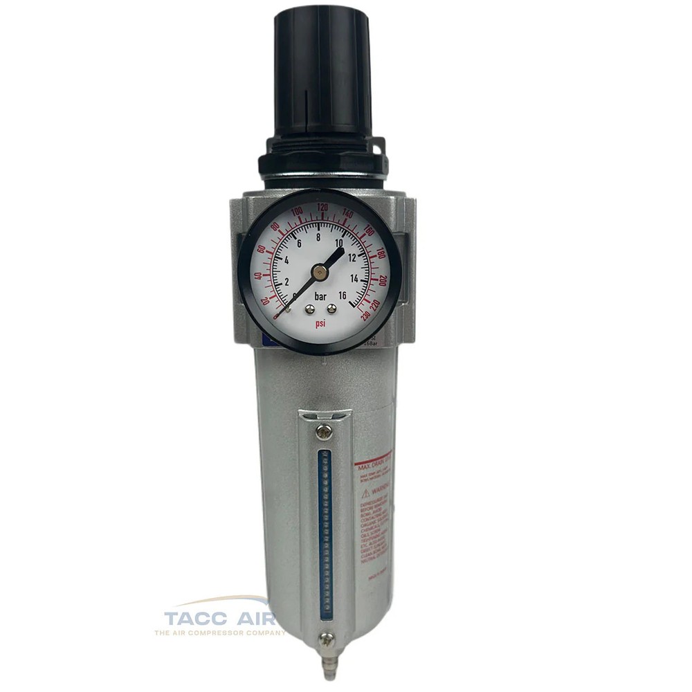 1/2" Compressed Air In Line Compressor Filter & Regulator Combo Piggyback System