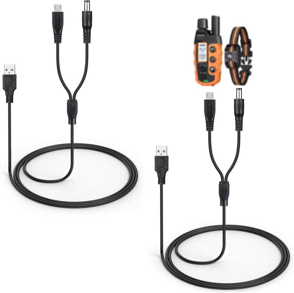 Dual Charging Solution: 2-Pack USB Cord for Bousnic RS2A, RS2B Training Collars
