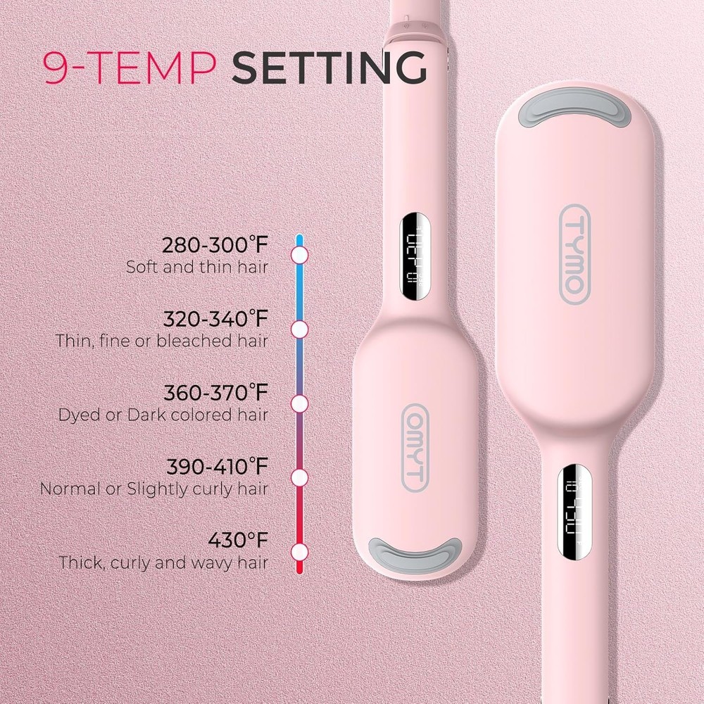 TYMO ROVY Wave Curling Iron Pink 1.25 Inch Open Box