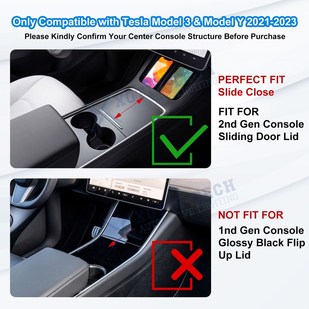 Center Armrest Storage Secondary Container Case Coin Holder For Tesla Model 3 Y