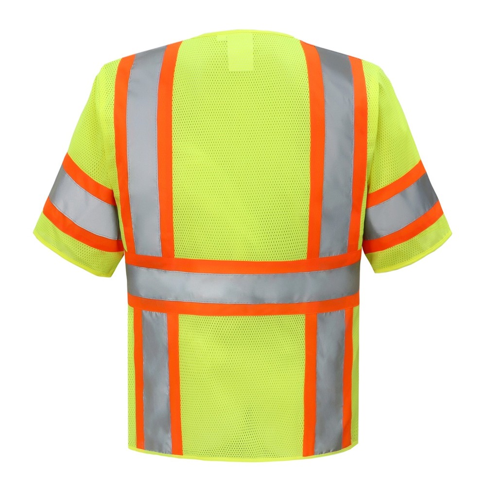 FX High Visibility YELLOW Class 3 Safety Vest Solid Reflective FXSV CLASS 3
